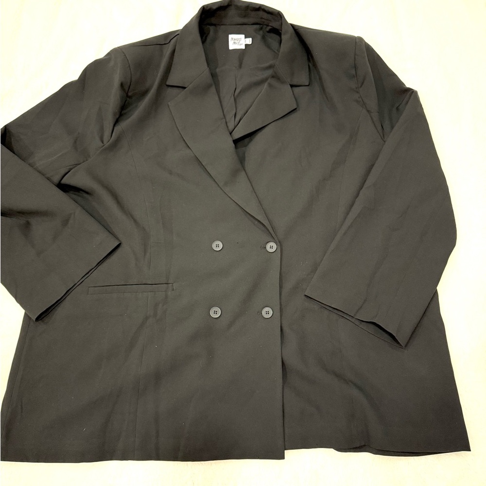 Princess Polly Black Double-Breasted Blazer